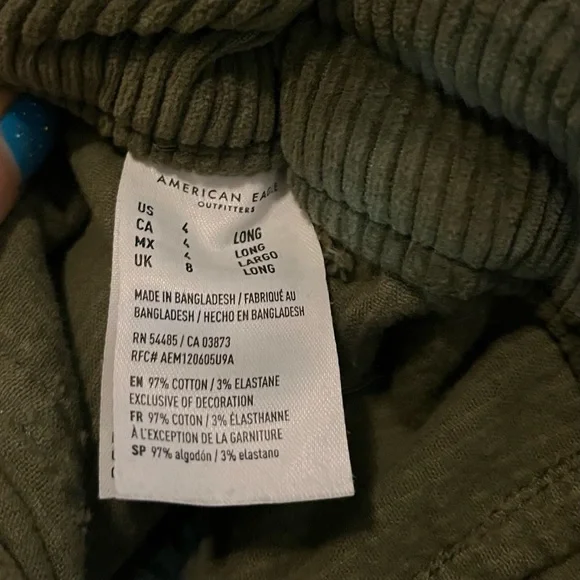 American Eagle Outfitters Olive Corduroy Skirt - Picture 3 of 6